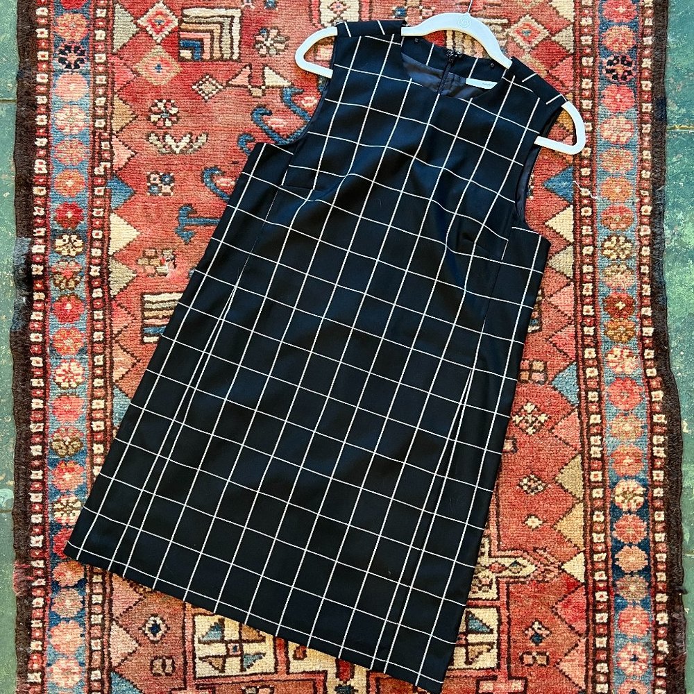 Halogen Black and White Grid Dress